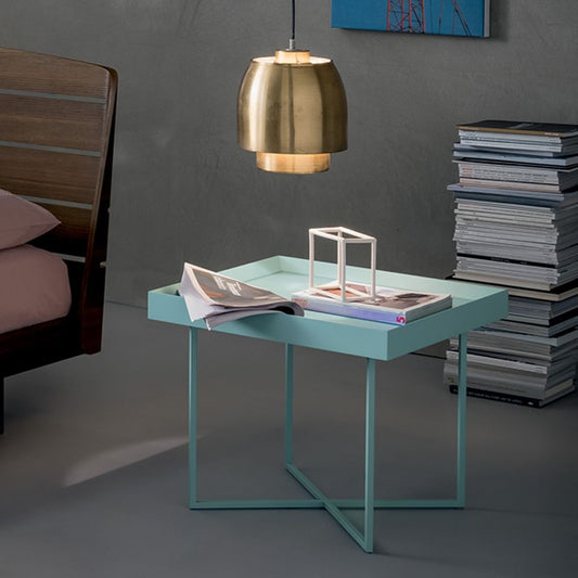 Coffee table made of metal and veneered wood by Dall'Agnese