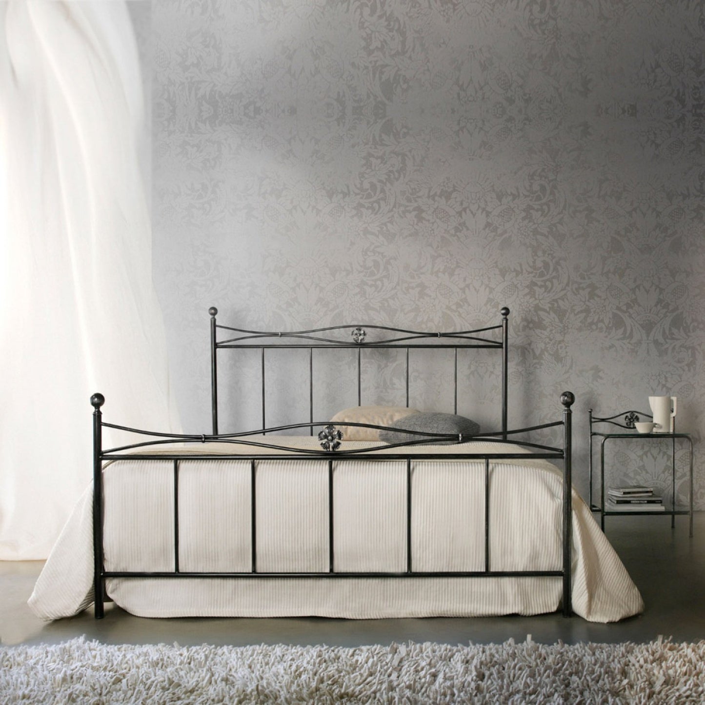 Albatros vintage tubular wrought iron bed by Cosatto Letti