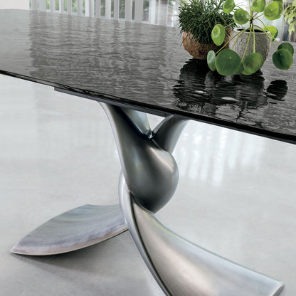 Twist Non-Extendable Glass Table by Target Point