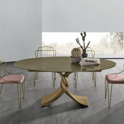 Twist Non-Extendable Glass Table by Target Point