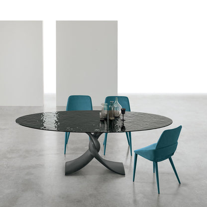 Twist Non-Extendable Glass Table by Target Point