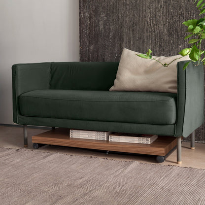 ultra low convertible table stored under sofa showing compact space saving design